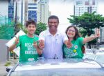 Joel da Harpa em ato de campanha por Jaboat&atilde;o