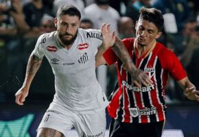 Jogadores do Santos e S&atilde;o Paulo.