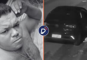 Homem ex-presidi&aacute;rio que foi morto a tiros e carro onde ele foi assassinado.