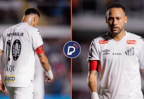 Neymar em a&ccedil;&atilde;o contra o Velo Clube, pelo Campeonato Paulista.