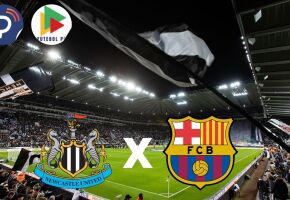 Portal de Prefeitura transmite duelo entre Newcastle e Barcelona.