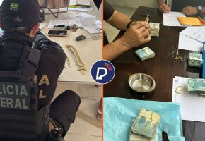 Agentes da Pol&iacute;cia Federal durante o cumprimento da Opera&ccedil;&atilde;o Ro&ccedil;a.