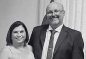 Prefeito Nelson Antonio Rozani, de Vista Alegre do Alto, ao lado da esposa, a primeira-dama Rosa de F&aacute;tima.