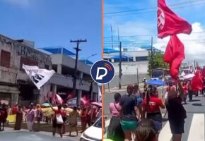 Protesto por moradia na Avenida Cruz Cabug&aacute;, &aacute;rea central do Recife.