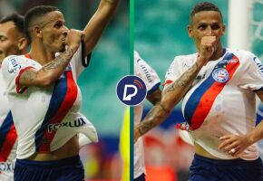 Luciano Juba comemora gol contra o Athletico Paranaense.