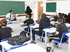 Alunos em sala de aula