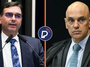 Flávio Bolsonaro e Alexandre de Moraes.