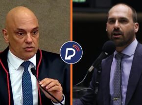 Alexandre de Moraes e Carlos Bolsonaro.