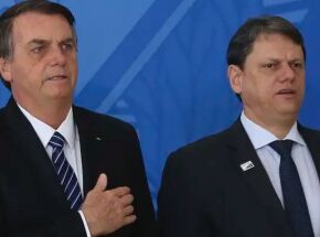 Jair Bolsonaro e Tarcísio de Freitas.