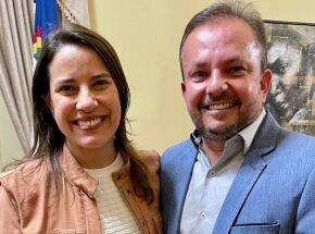 Governadora Raquel Lyra e prefeito de Salgueiro, Fabinho Lisandro.