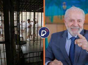 Detentos em pres&iacute;dio e presidente Lula.