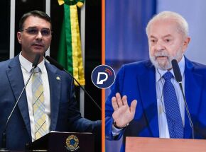 Fl&aacute;vio Bolsonaro e Lula.