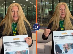 Usando peruca e roupas femininas Luciano Hang dispara contra Erika Hilton 