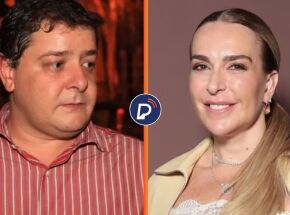 Lulinha e a empres&aacute;ria Roberta Luchsinger.