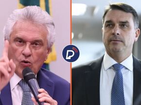 Ronaldo Caiado e Fl&aacute;vio Bolsonaro.