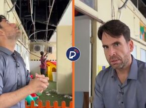 Vereador Eduardo Moura faz discaliza&ccedil;&atilde;o em creche localizada na sede da PCR ap&oacute;s queda de teto