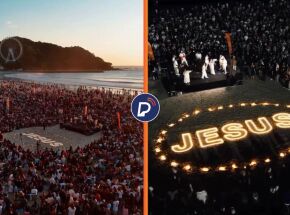 Multid&atilde;o de fi&eacute;is lotam praia nas primeiras horas do dia para celebrar a Sexta-Feira Santa (3)