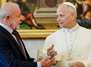 Lula e o papa Le&atilde;o XIV. 