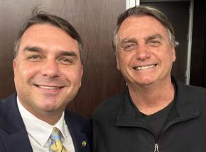 Fl&aacute;vio e Jair Bolsonaro.