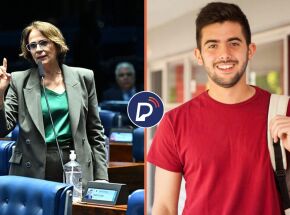 Senadora Teresa Leit&atilde;o e estudante universit&aacute;rio
