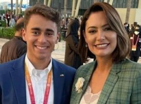 Nikolas Ferreira e Michelle Bolsonaro.