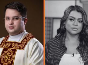 Padre Danilo C&eacute;sar e Preta Gil.