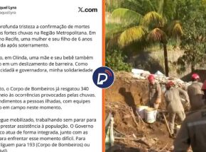 Governadora Raquel Lyra lamenta mortes em Olinda e Recife.