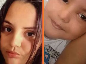 Jaqueline Soares da Silva e o filho, Riquelmy.