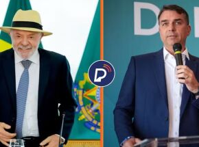 Presidente Lula e Fl&aacute;vio Bolsonaro.