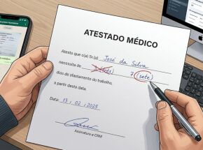 Imagem ilustrativa de um atestado m&eacute;dico.