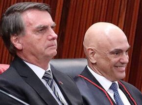 Ministro do STF, Alexandre de Moraes e o ex-presidente Jair Messias Bolsonaro.