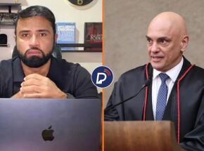 Jornalista Lu&iacute;s Pablo e o ministro do STF Alexandre de Moraes.