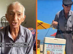 Vital Maria Costa, de 85 anos, foi visto vendendo pudim na praia de Casa Caiada, em Olinda.