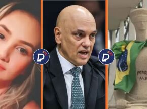 Ministro Alexandre de Moraes, do STF, e a D&eacute;bora do Batom.