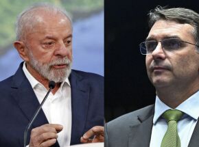 Lula (PT) e Fl&aacute;vio Bolsonaro (PL)