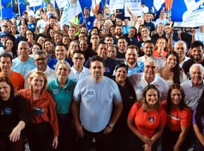 O vereador do Recife e candidato a deputado federal pelo NOVO, Felipe Alecrim, recebeu o senador cearense Eduardo Gir&atilde;o.