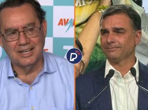 Augusto Cury e Fl&aacute;vio Bolsonaro.