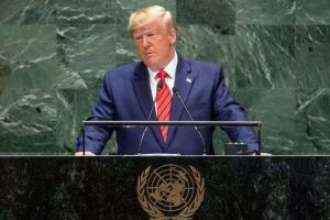 Donald Trump em discurso antigo na Assembleia-Geral da ONU.