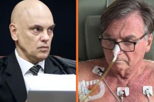 Alexandre de Moraes, ministro do STF e o ex-presidente Jair Bolsonaro