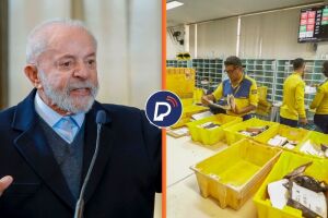 Imagem do presidente Lula dividia com um trabalhador dos Correios.