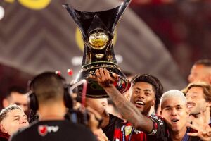 Flamengo levanta a ta&ccedil;a de Campe&atilde;o Brasileiro de 2025.
