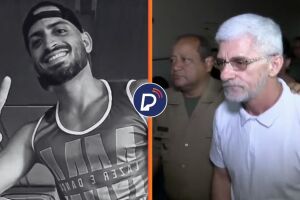 Professor de dan&ccedil;a que foi morto e policial penal sendo conduzido.