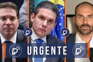 Alexandre Ramagem, Hugo Motta e Eduardo Bolsonaro.