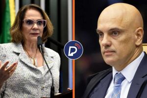 Senadora Damares Alves e o ministro Alexandre de Moraes, do STF.