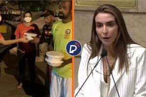 Vereadora do Rio e Igreja entregando Quentinhas