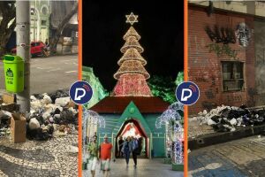 Decora&ccedil;&atilde;o no Recife Antigo e Lixo pelas ruas no entorno. 