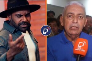 Cantor Pablo e prefeito da cidade do Paulista, Severino Ramos.