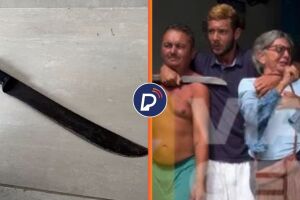 Fac&atilde;o utilizado por suspeito e momento do crime.