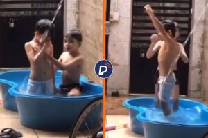 O momento de brincadeira das crian&ccedil;as emocionou muitas pessoas nas redes sociais.