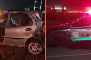 Ve&iacute;culos envolvidos em acidentes na BR-101, no Cabo de Santo Agostinho.